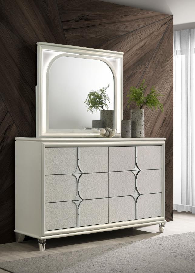 Olivia 4-piece  Bedroom Set Pearl White	( mattress not included)