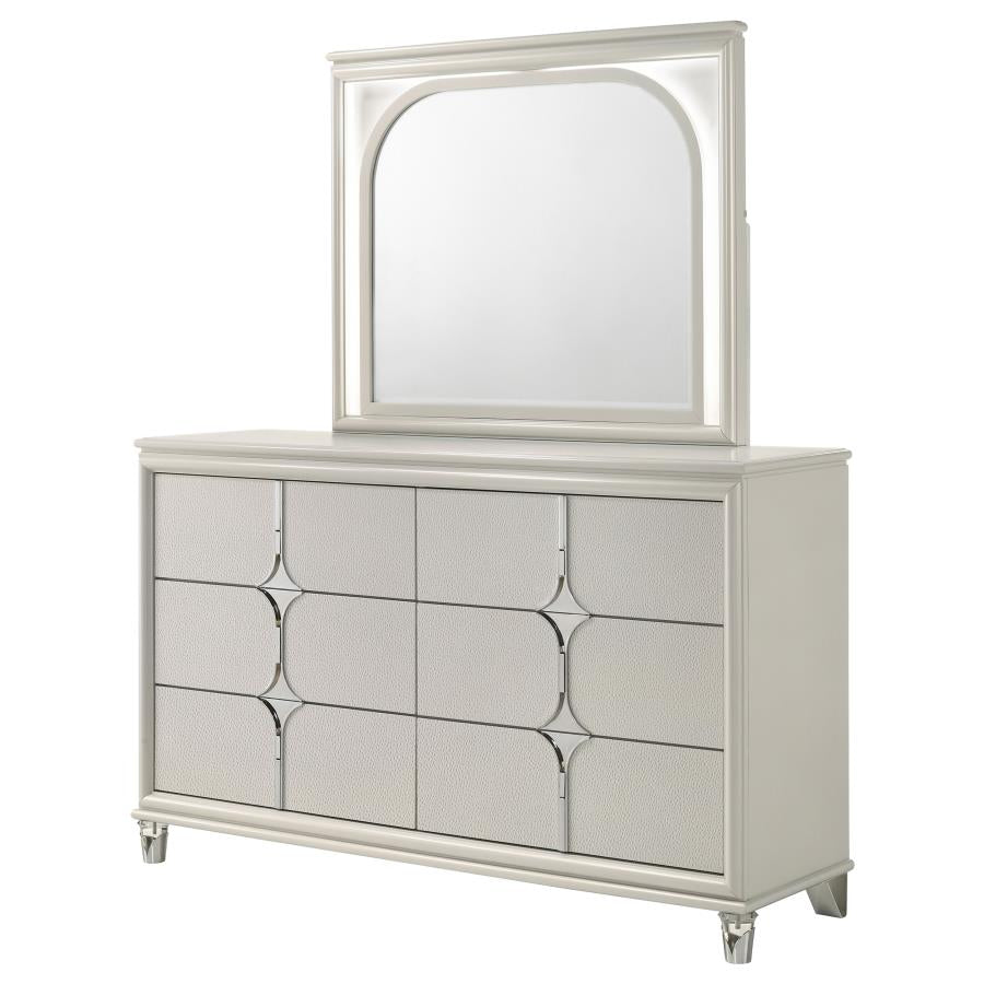 Olivia 4-piece  Bedroom Set Pearl White	( mattress not included)