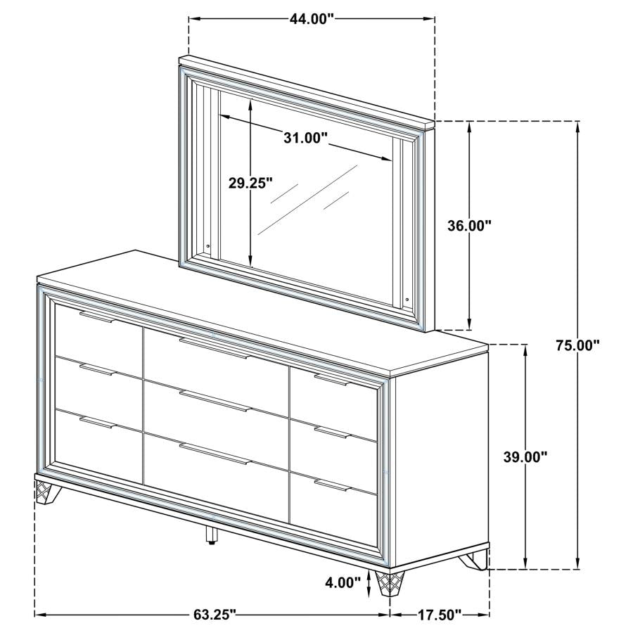 Marmore 4-piece  Bedroom Set White