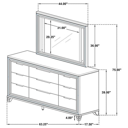 Marmore 4-piece  Bedroom Set White