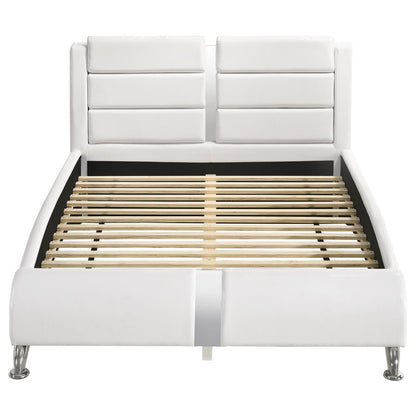 Jeremaine Upholstered Sleigh Bed White (mattress not included )