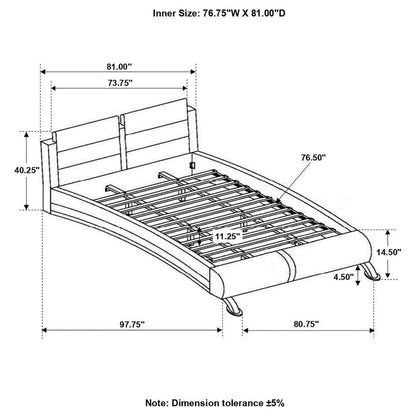 Jeremaine Upholstered Sleigh Bed White (mattress not included )