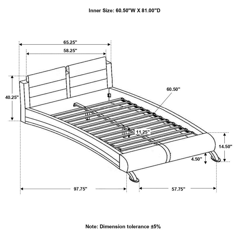 Jeremaine Upholstered Sleigh Bed White (mattress not included )