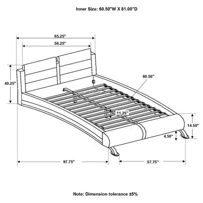 Jeremaine Upholstered Sleigh Bed White (mattress not included )