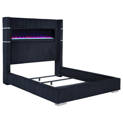 Tisdall Upholstered  Flame Visualizer Bed Black
