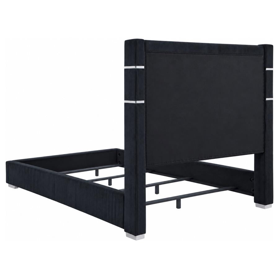 Tisdall Upholstered  Flame Visualizer Bed Black