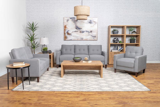 Bowen 3-piece Upholstered Track Arm Tufted Sofa Set Grey or Beige