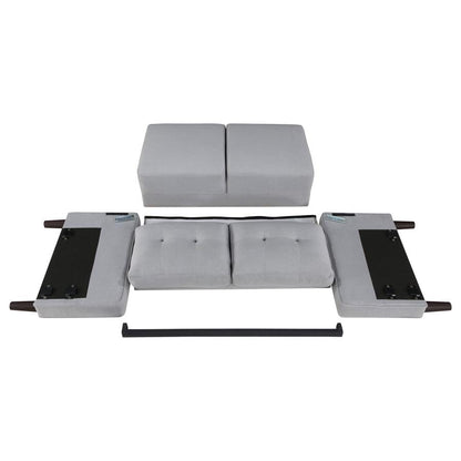 Bowen 3-piece Upholstered Track Arm Tufted Sofa Set Grey or Beige