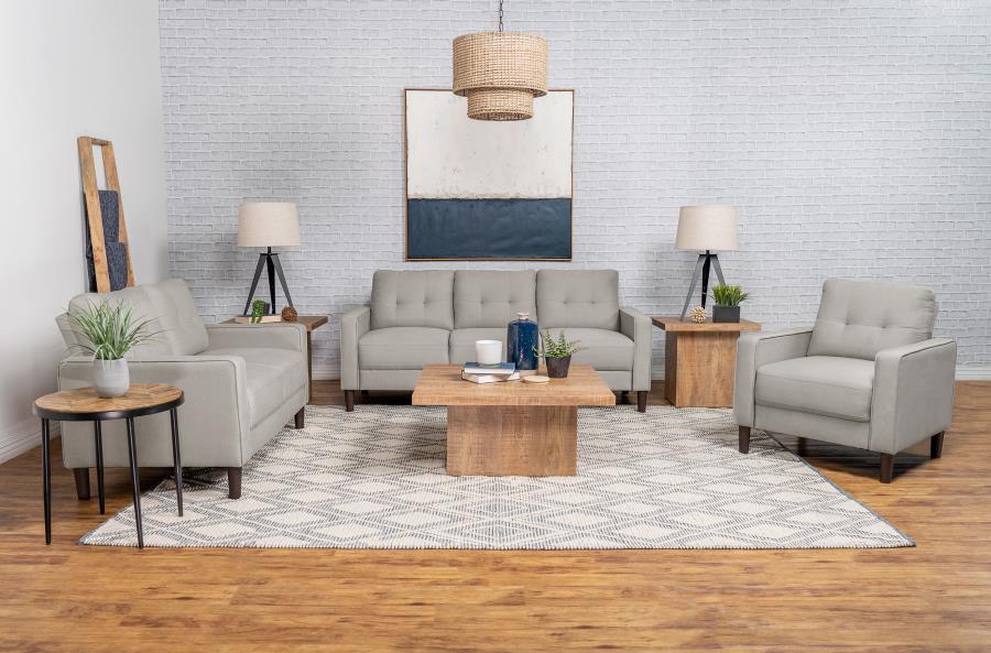 Bowen 3-piece Upholstered Track Arm Tufted Sofa Set Grey or Beige
