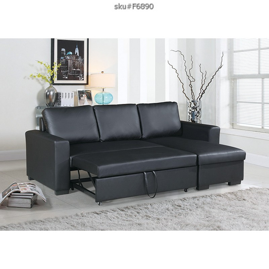 F6890  CONVERTIBLE SECTIONAL BLACK