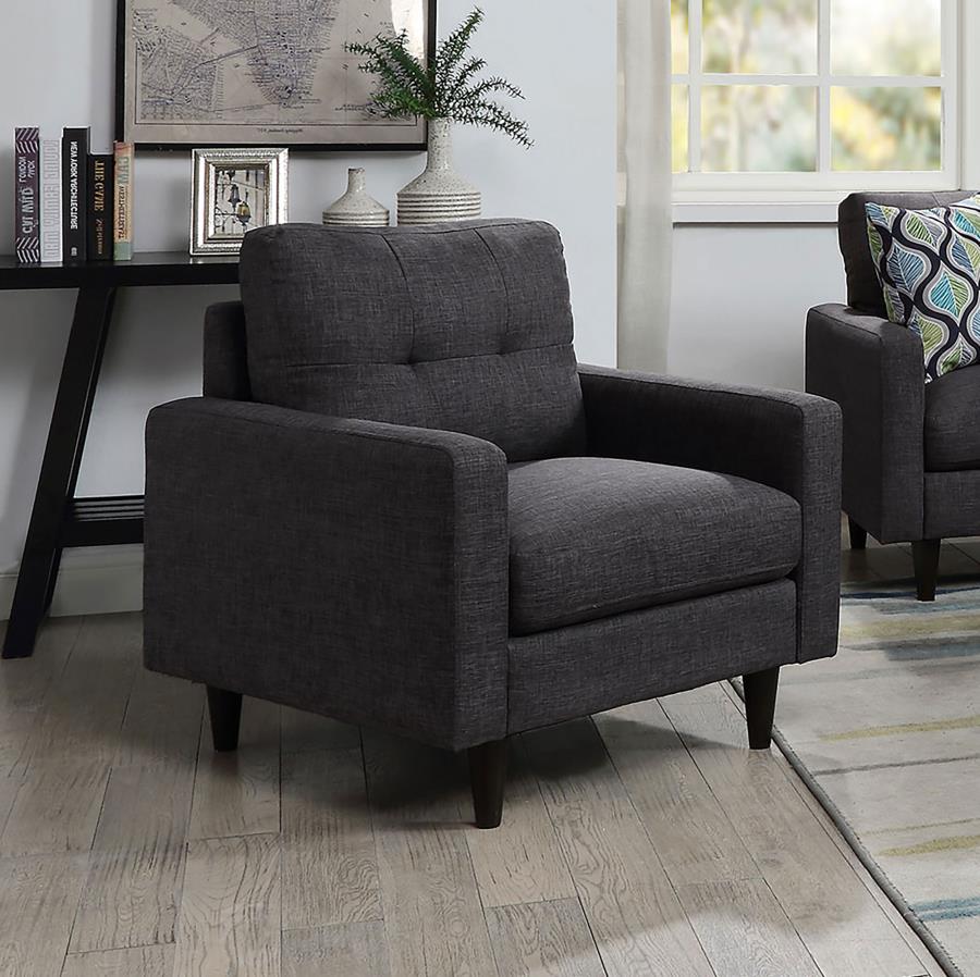 Watsonville 3-piece Upholstered Track Arm Sofa Set Grey