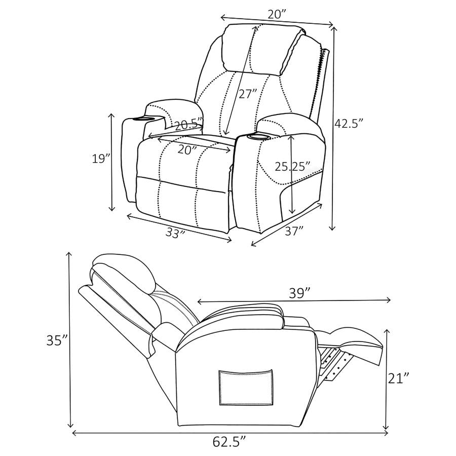 Sanger Upholstered Power Lift Massage Recliner