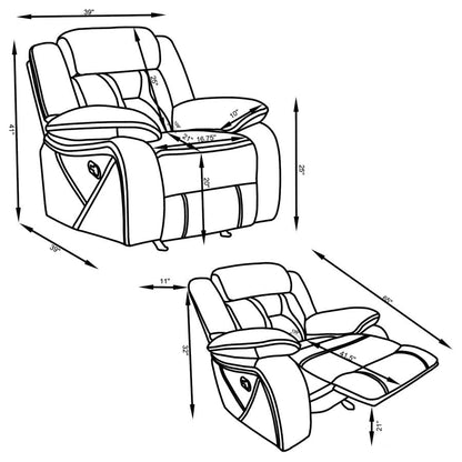 Higgins 3-piece Upholstered Motion Reclining Sofa Set Grey