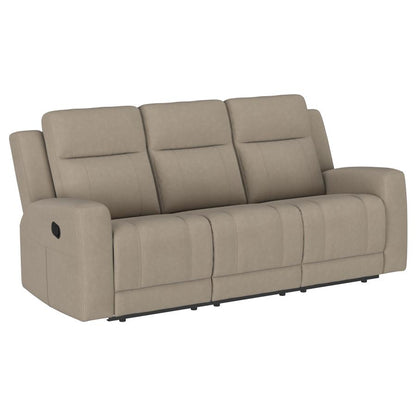 Brentwood 3-piece Upholstered Reclining Sofa Set Taupe beige or black