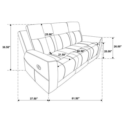 Brentwood 3-piece Upholstered Reclining Sofa Set Taupe beige or black