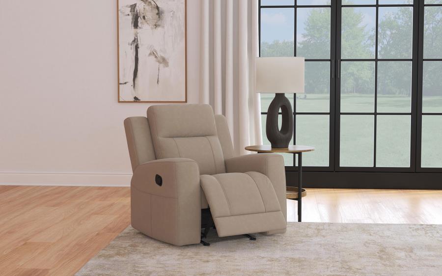 Brentwood 3-piece Upholstered Reclining Sofa Set Taupe beige or black