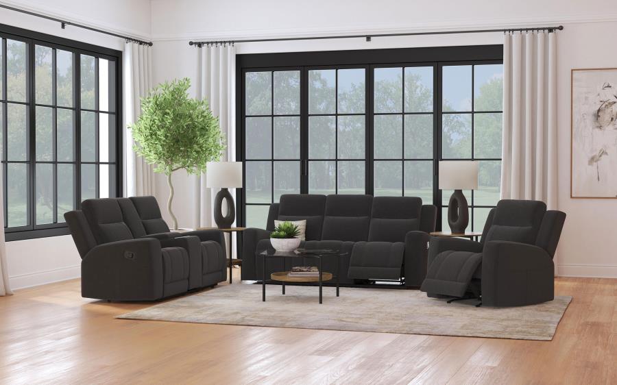 Brentwood 3-piece Upholstered Reclining Sofa Set Taupe beige or black