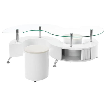 Buckley 3-piece Coffee Table and Stools Set High Gloss