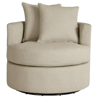 Debbie Upholstered Swivel Accent Chair Burnt
