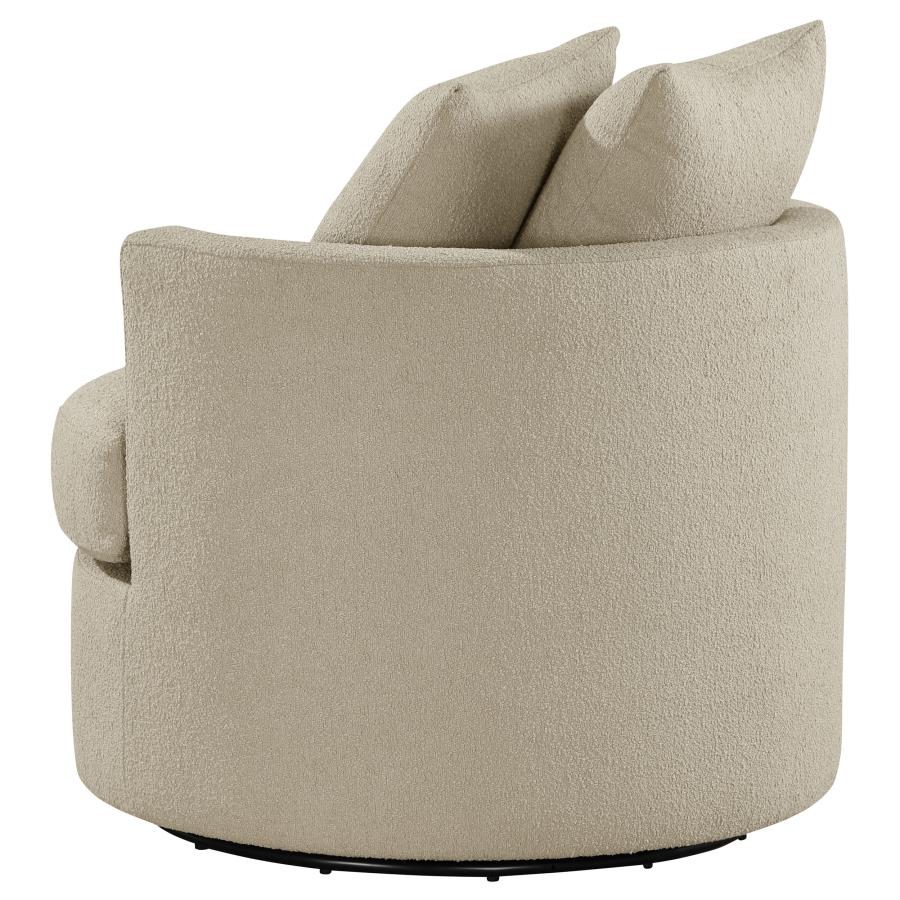 Debbie Upholstered Swivel Accent Chair Burnt
