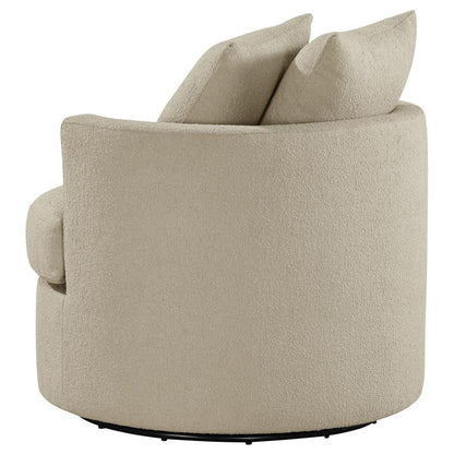 Debbie Upholstered Swivel Accent Chair Burnt