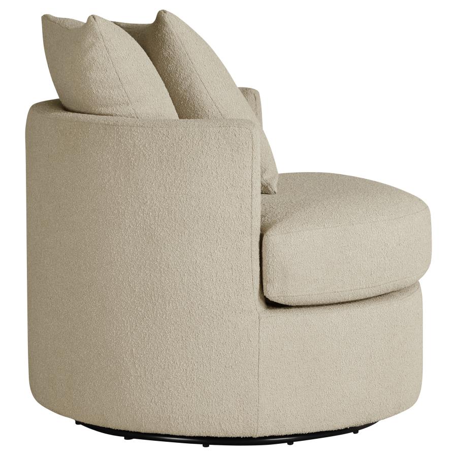 Debbie Upholstered Swivel Accent Chair Burnt