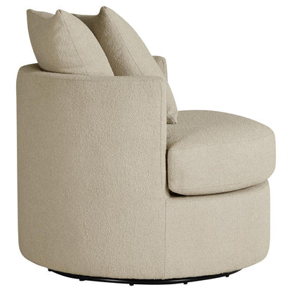 Debbie Upholstered Swivel Accent Chair Burnt