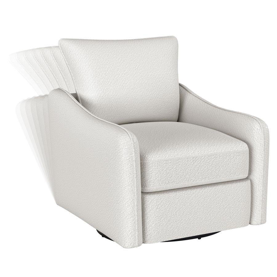 Madia Upholstered Sloped Arm Swivel Glider Chair Vanilla or  Charcoal