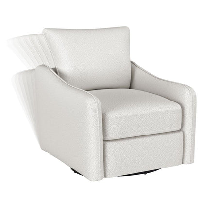 Madia Upholstered Sloped Arm Swivel Glider Chair Vanilla or  Charcoal