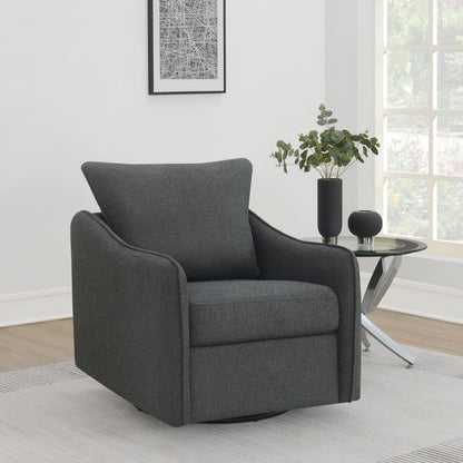 Madia Upholstered Sloped Arm Swivel Glider Chair Vanilla or  Charcoal