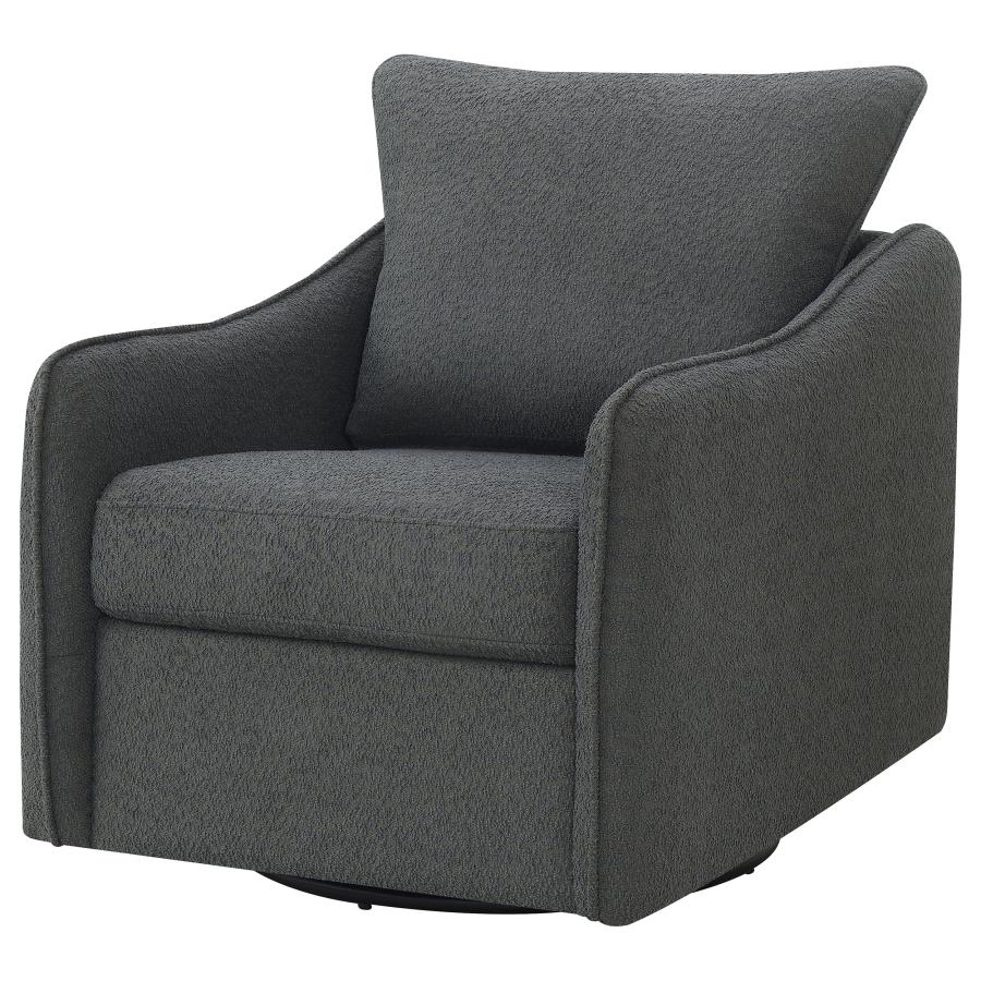Madia Upholstered Sloped Arm Swivel Glider Chair Vanilla or  Charcoal