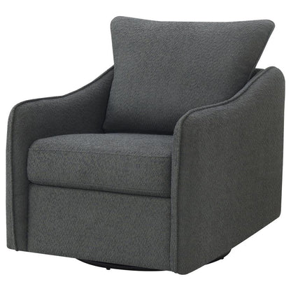 Madia Upholstered Sloped Arm Swivel Glider Chair Vanilla or  Charcoal
