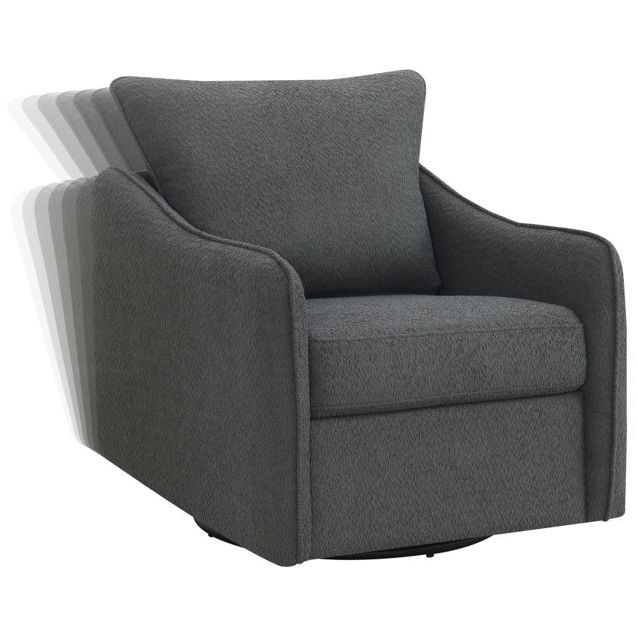 Madia Upholstered Sloped Arm Swivel Glider Chair Vanilla or  Charcoal