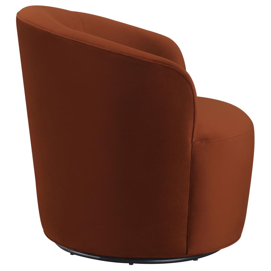 Joyce Upholstered Barrel Back Swivel Chair White or Orange