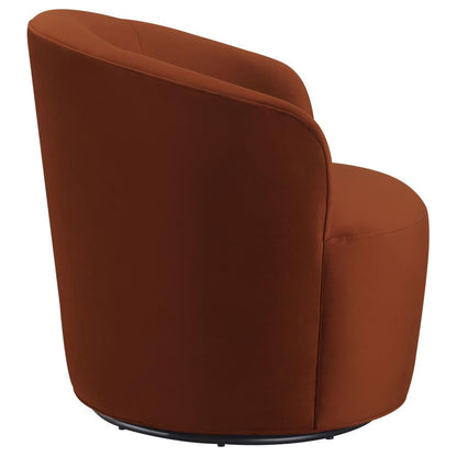 Joyce Upholstered Barrel Back Swivel Chair White or Orange