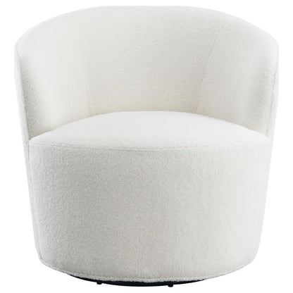 Joyce Upholstered Barrel Back Swivel Chair White or Orange