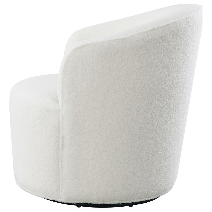 Joyce Upholstered Barrel Back Swivel Chair White or Orange