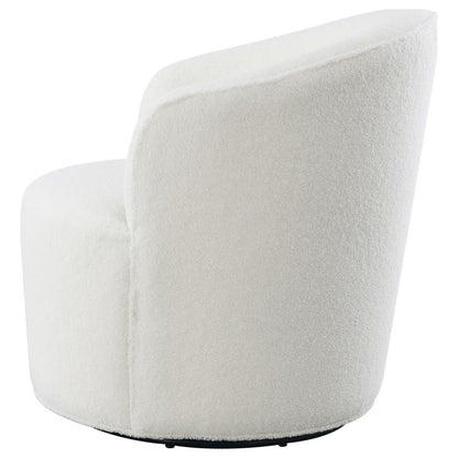 Joyce Upholstered Barrel Back Swivel Chair White or Orange