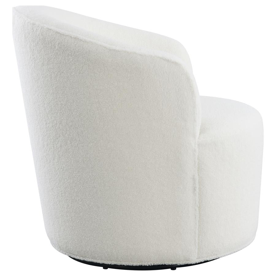 Joyce Upholstered Barrel Back Swivel Chair White or Orange