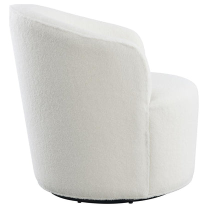 Joyce Upholstered Barrel Back Swivel Chair White or Orange