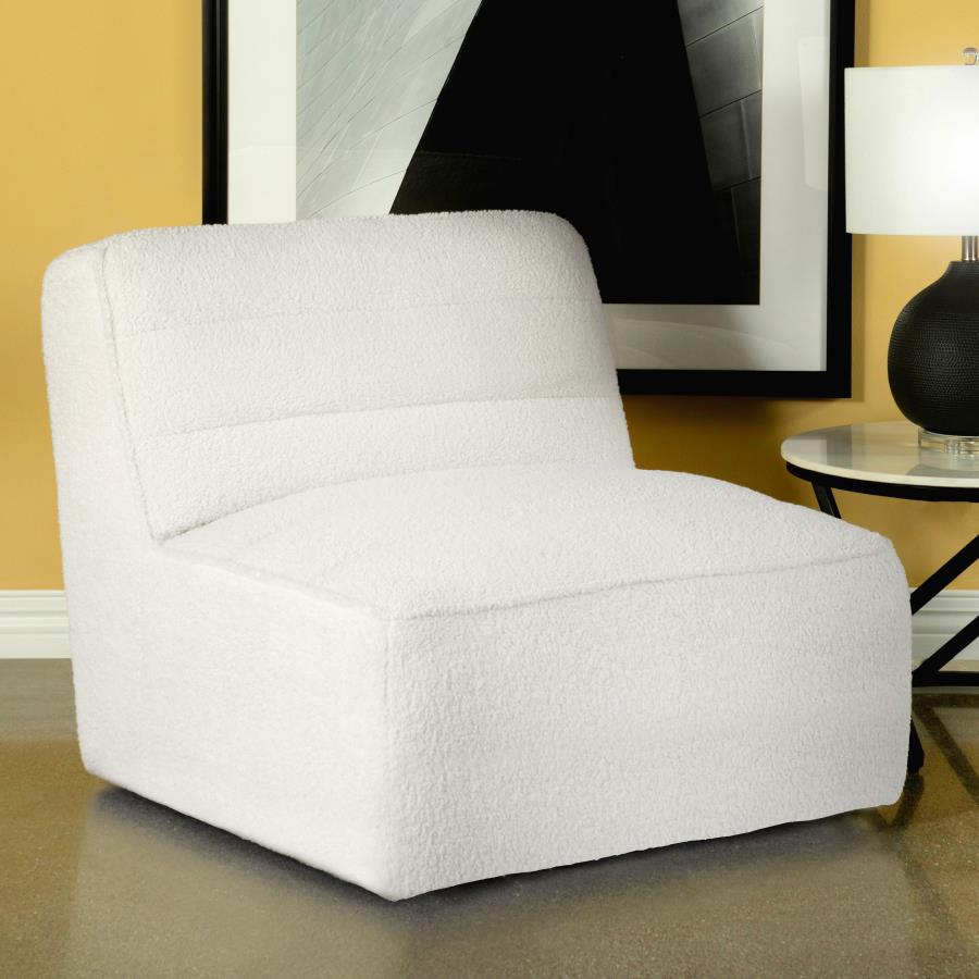 Cobie Upholstered Armless Swivel Charcoal -Swivel Chair Natural