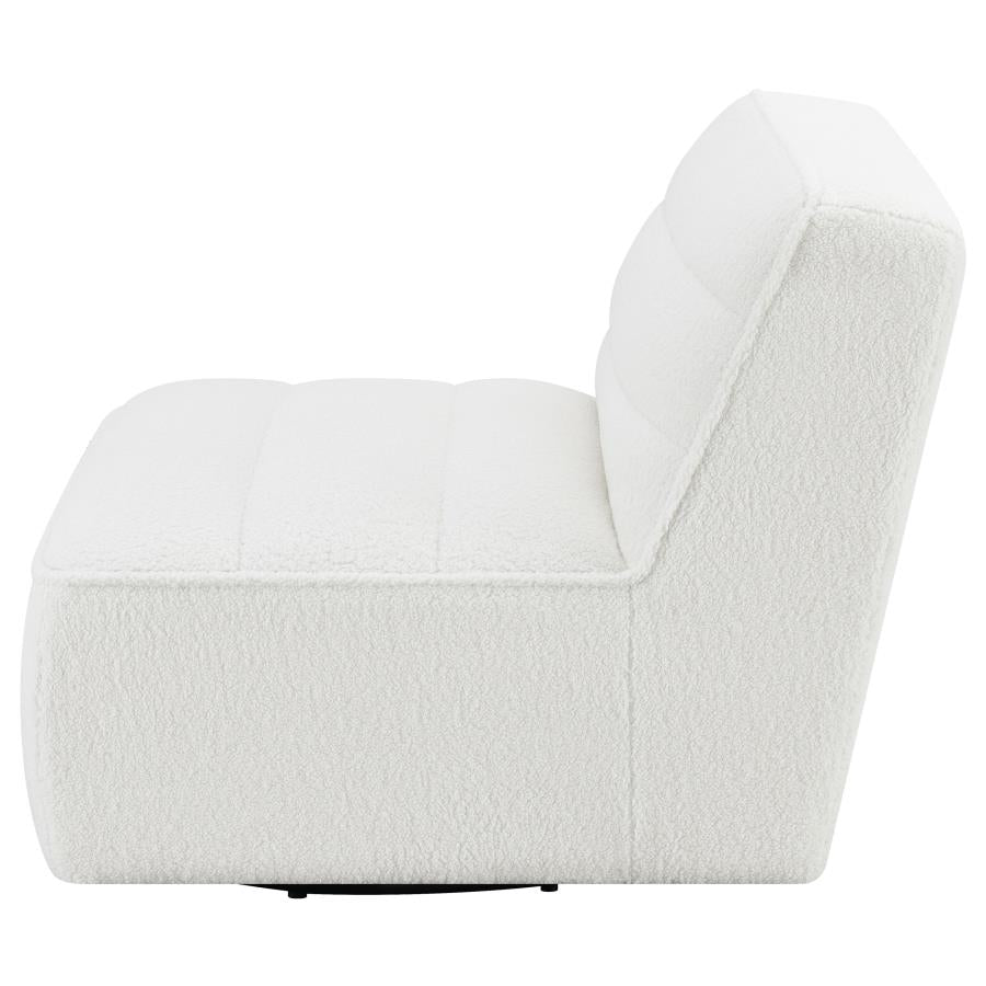 Cobie Upholstered Armless Swivel Charcoal -Swivel Chair Natural