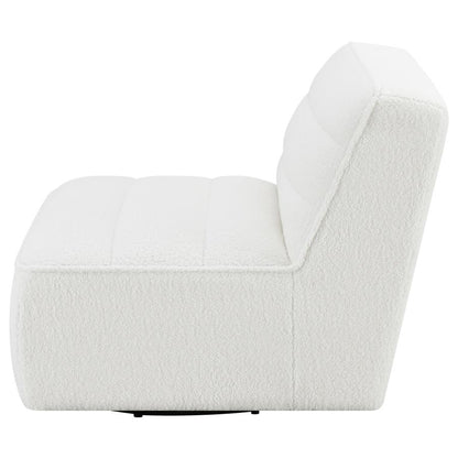 Cobie Upholstered Armless Swivel Charcoal -Swivel Chair Natural