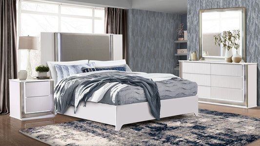 Aspen White Queen 4 PC Bedroom Set (mattress not included)