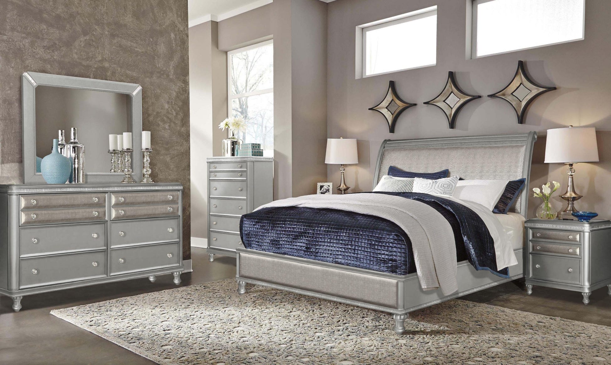 B309 - Bedroom Set Silver B309 - Bedroom Set Silver