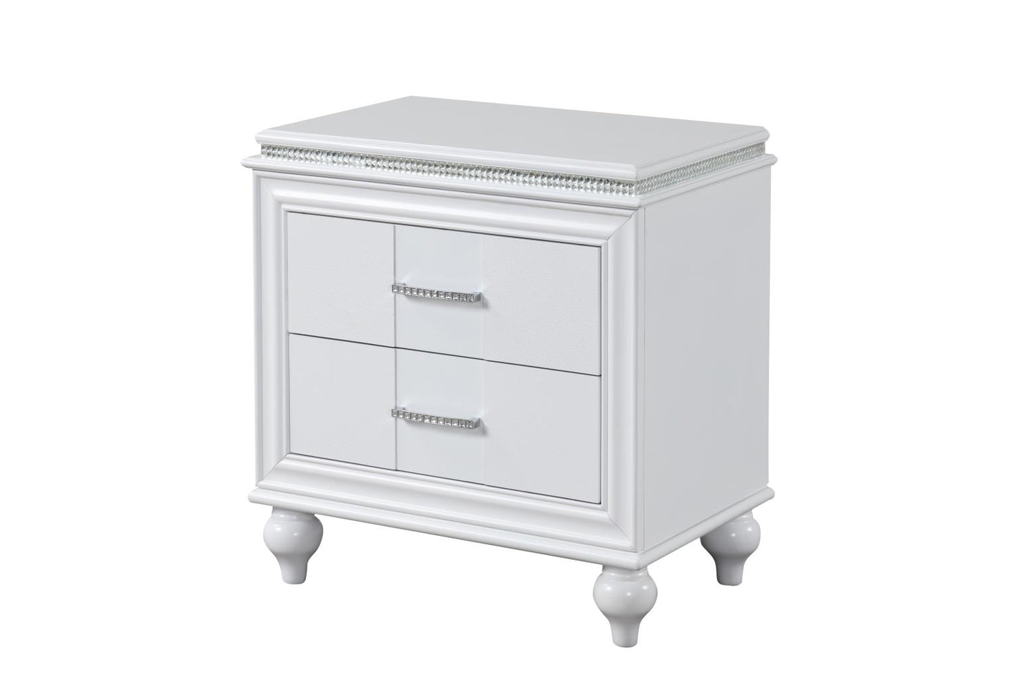 B520-BEDROOM SET  4 PC WHITE - bed frame, dresser, mirror , nightstand (mattress and chest not included)