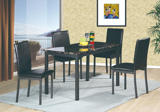 D045 Black Dining Set 5pcs