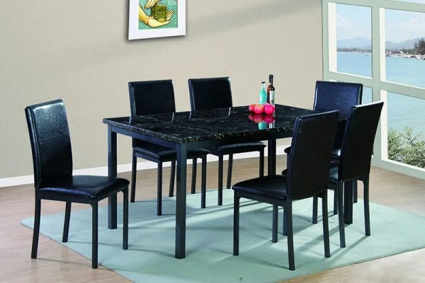 D050 Black Dining Set 7PCS