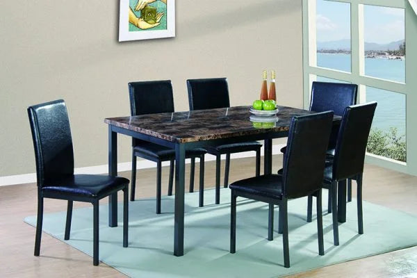 D050 Brown Dining Set 7PCS