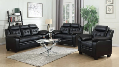 L413 BLACK 2pc SET (white, black, gray ) Sofa - Loveseat